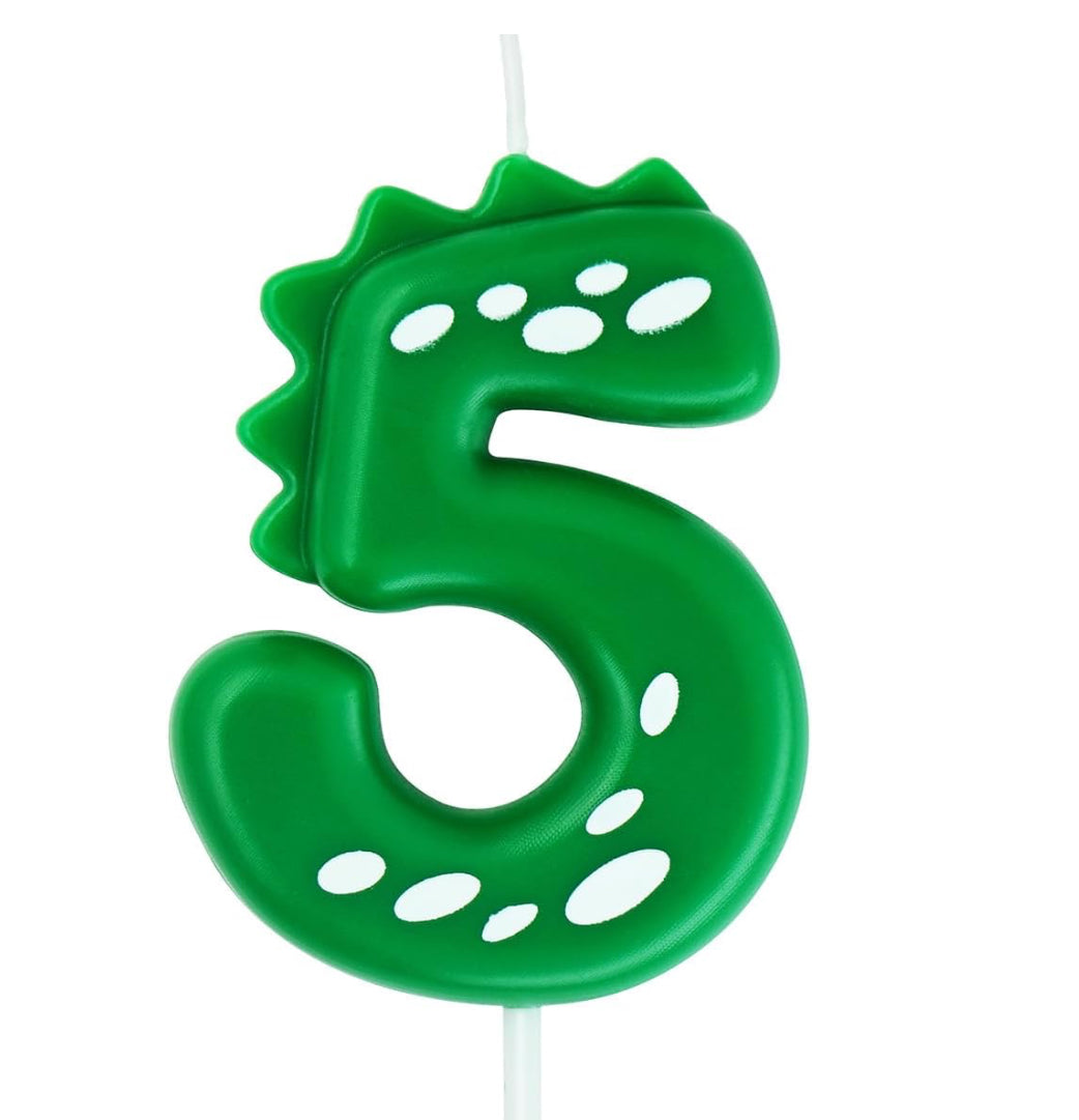 Dinosaur Number Candle