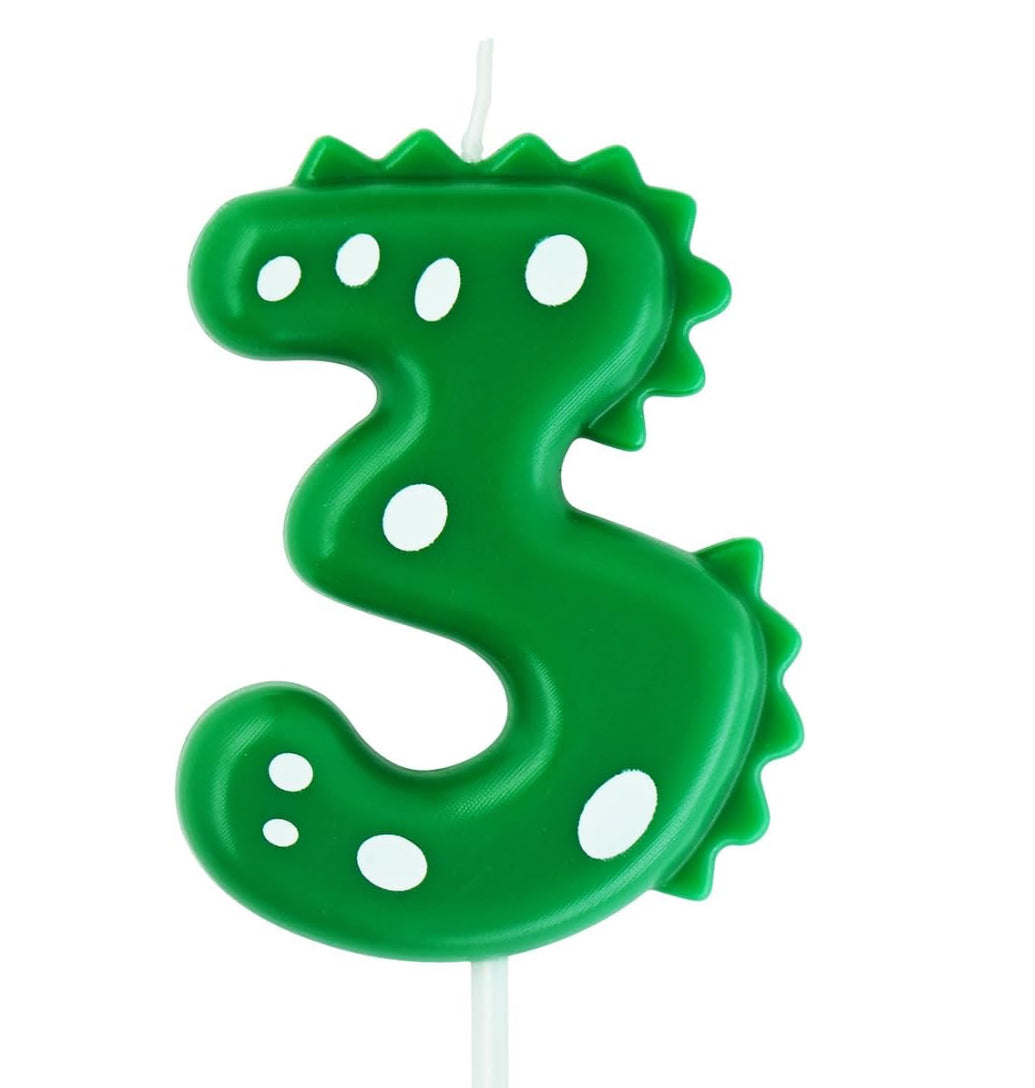 Dinosaur Number Candle