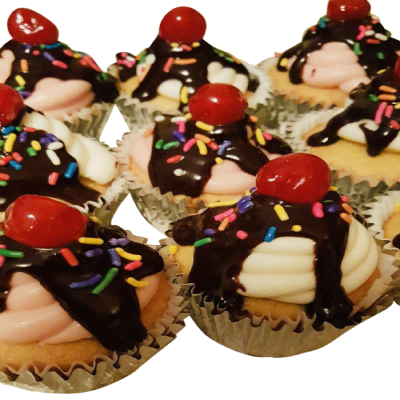 Banana Split Cupcakes