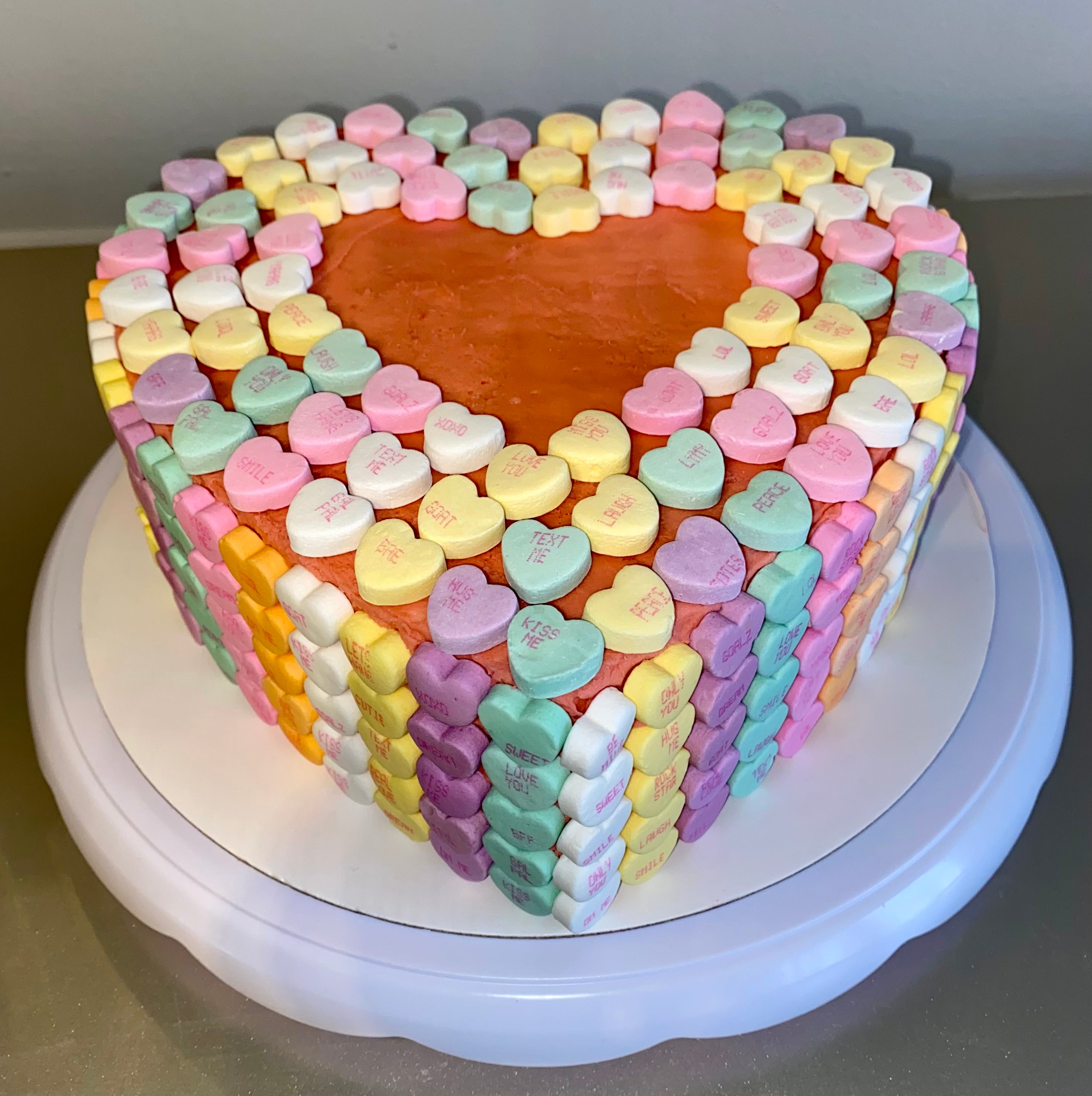 Conversation Hearts Cake