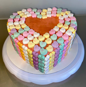 Conversation Hearts Cake
